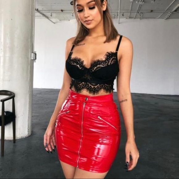 OOTDFash Dresses & Skirts - Latex red skirt from ootd fash